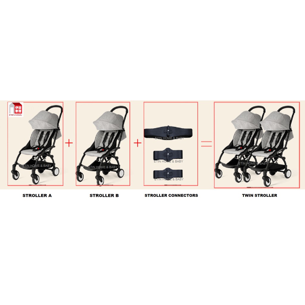 HEYLULU Connecteur Universel Pour Poussette Double - 3 Pièces Joints De Liaison Pour Jumeaux