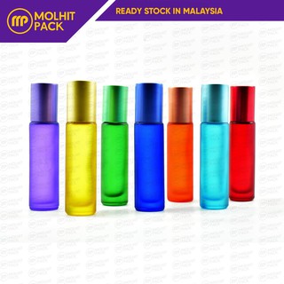 10ML Essential Oil Bottle with Rollon Metal Ball Colourfull Thick Frosted Bottle