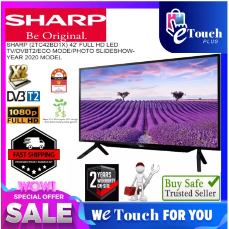 Sharp (42") Full HD LED TV Eco Mode Photo Slideshow 2TC42BD1X Television Televisyen 电视机