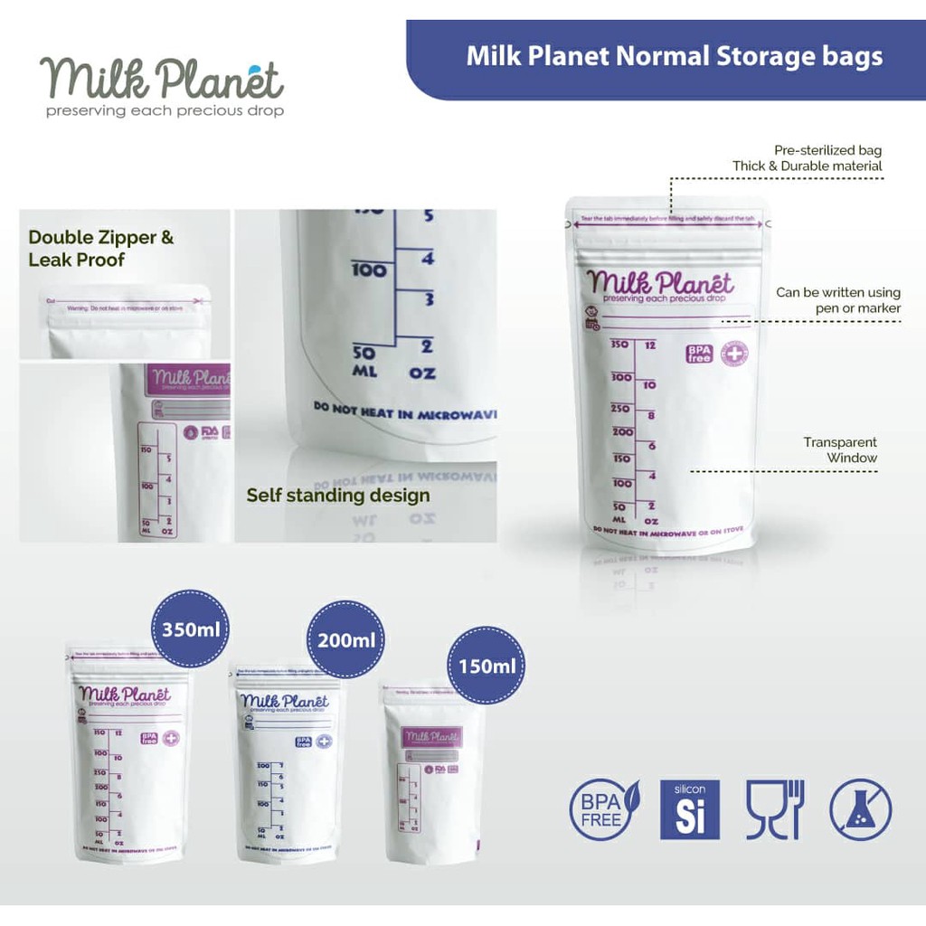 diskaun spot Model letupan Milk Planet Breastmilk/Breast Milk Thermal Sensor Storage Bag 5oz/7oz/10oz (28pcs) <buy any 5