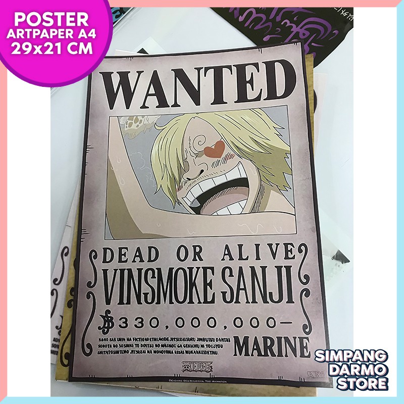 Vinsmoke Sanji S Wanted Bounty Latest One Piece Fattest Straw Hat Poster Shopee Malaysia