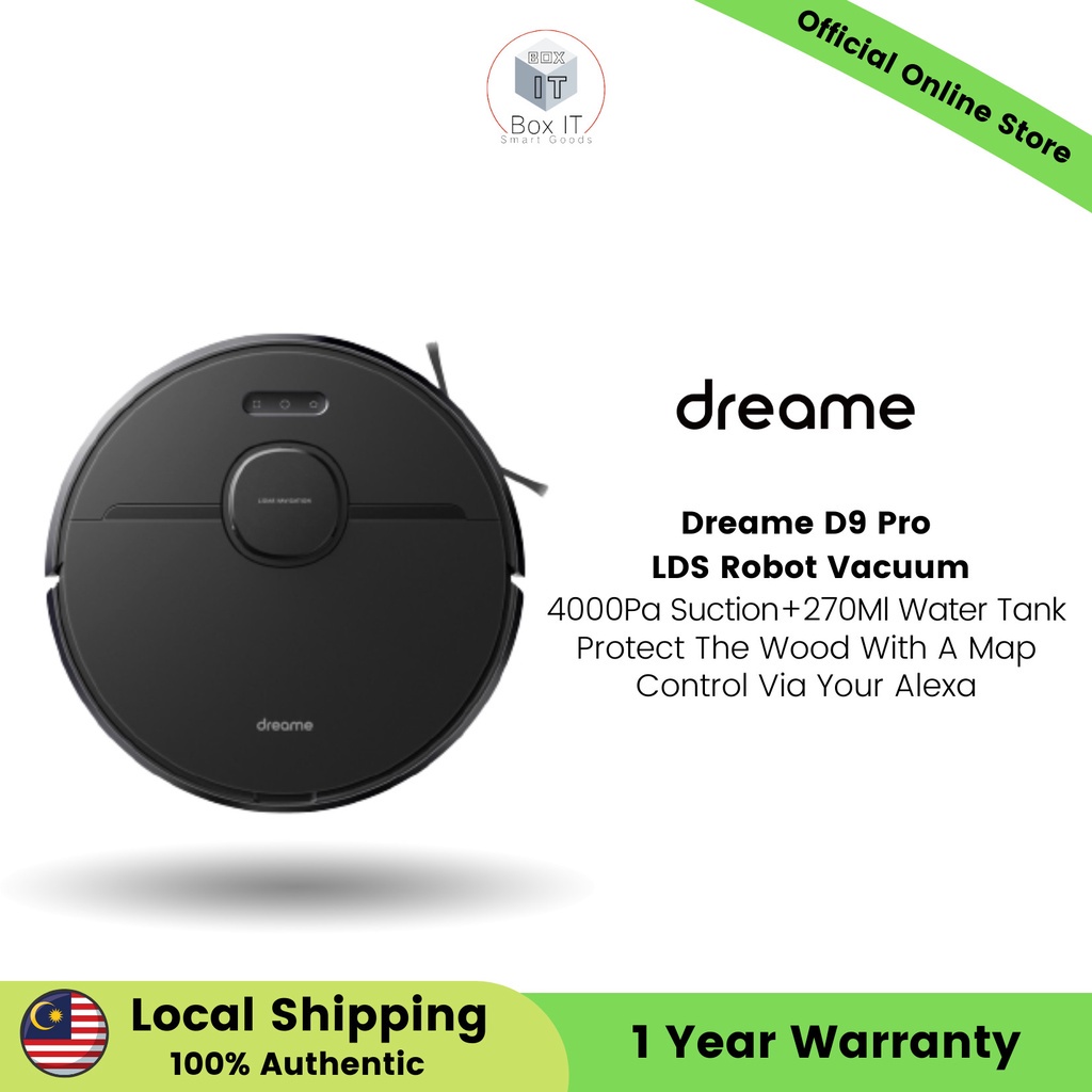 Dreame D9 Pro LDS Robot Vacuum |4000Pa Suction+270Ml Water Tank ...