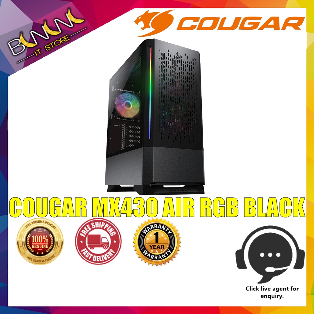 COUGAR MX430 AIR RGB Premium ATX PC Case with pre-installed aRGB Fan x ...