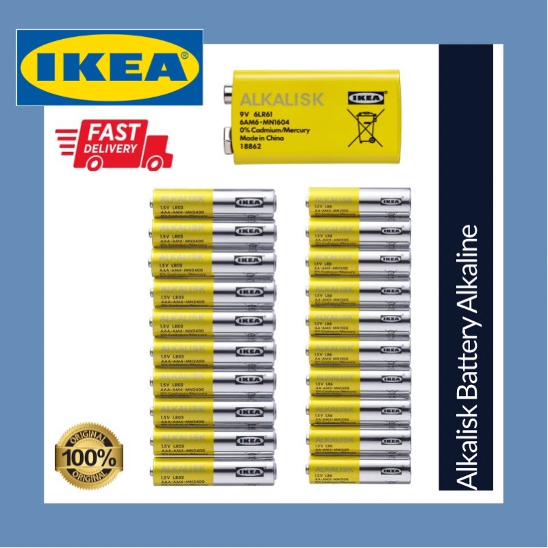 IKEA Alkalisk Alkaline Battery AA AAA 1.5v 9v Shopee Malaysia