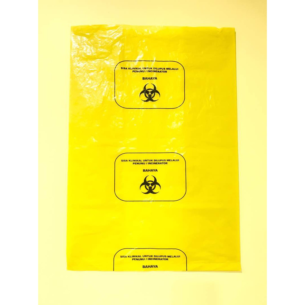 Biohazard Yellow Plastic Bag 30 Litres (10 pcs) Shopee Malaysia