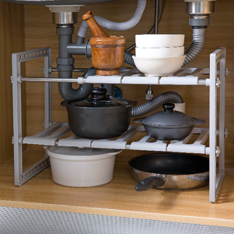 kitchen telescopic sink shelf