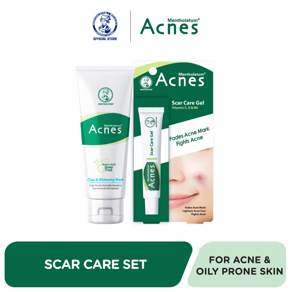 Mentholatum Acnes Scar Care Set [Clear & Whitening Face Wash + Scar ...