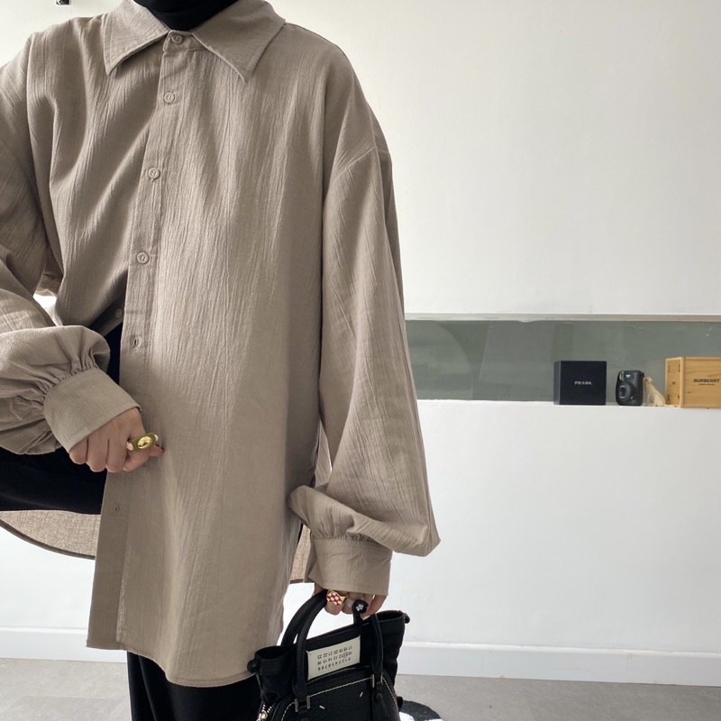Oversized SHIRT Crease LINEN SHIRT Shopee Malaysia