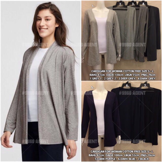 Rm1?Casual Plain Cardigan Cotton