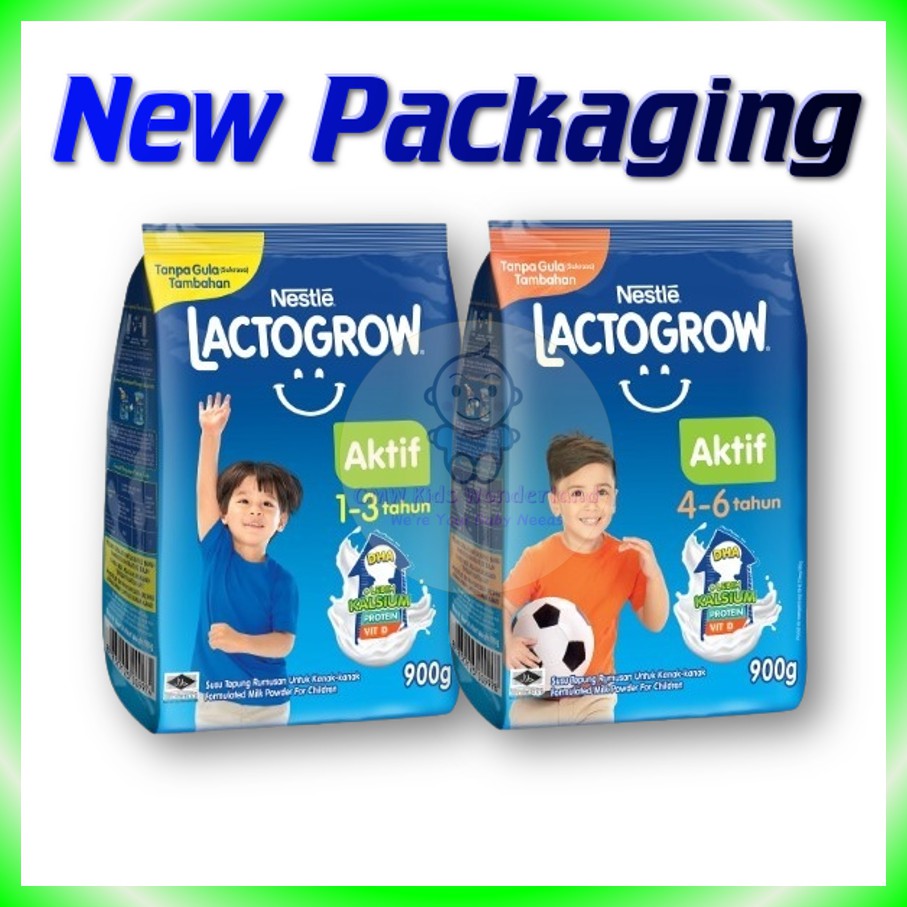 Nestle Lactogrow 1-3 4-6 Tahun year old 900g Tepung Susu Lactokid Wajah Baru EXP2022 Child Growth Milk Powder 1-3/4-6 Years Old
