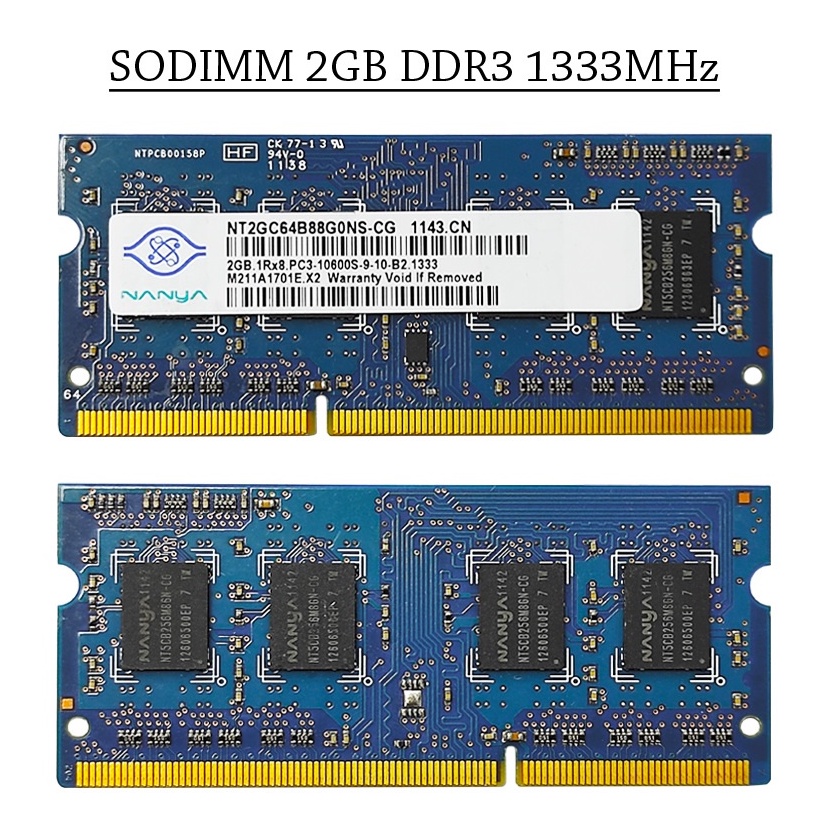 Mix Branded SODIMM 2GB DDR3 1333MHz PC3-10600 Laptop RAM (Refurbished ...