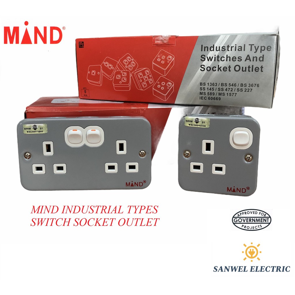 MIND 13A Industrial Type Switch Socket Outlet (SIRIM APPROVAL) (JKR ...