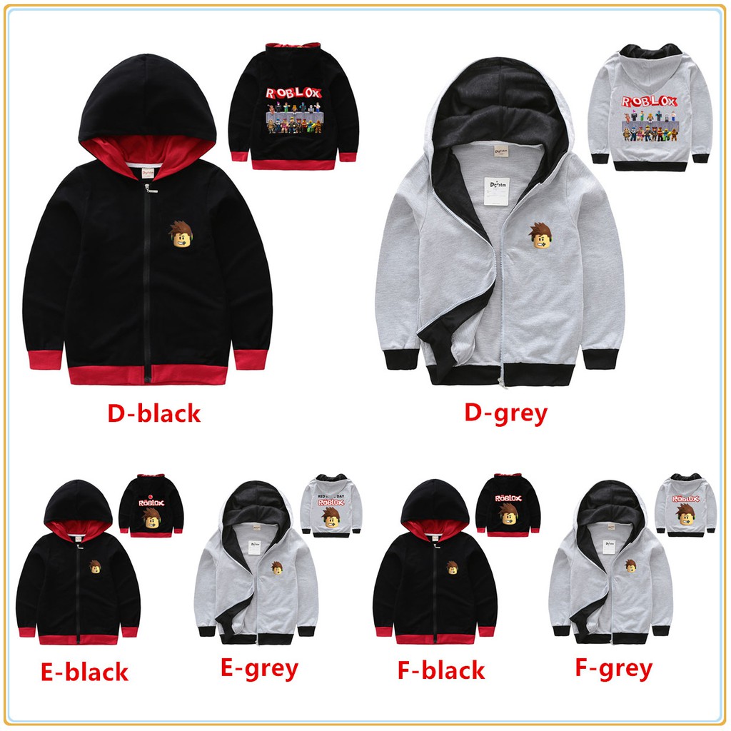 Roblox Kids Boys Girls Autumn Clothes Tops Zipper Hooded Children Long Sleeve Jacket Outerwear Shopee Malaysia - nike windbreaker roblox