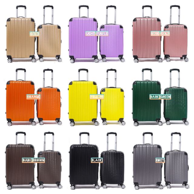 luggage bag plain 2 in 1 set ABS suitcase 20INCH+24INCH travel beg ...