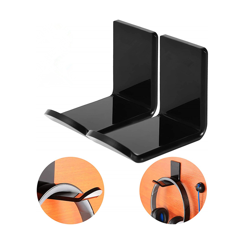 Acrylic Headphone Bracket Hanger/Under Desk Durable Wall Mounted Headset Hook/Computer Earphone Display Holder