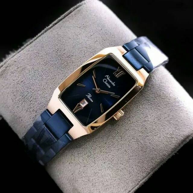 Jam Tangan Wanita Alexandre Christie Cewek Rose Gold Blue Original Ac 2455 Blue Malaysia