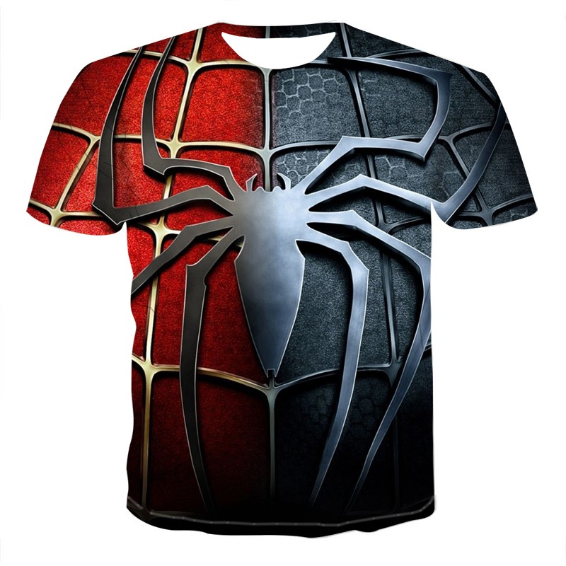 Film Spiderman short sleeves 3D pattern printed men's round collar short  sleeves T-shirt | Shopee Malaysia