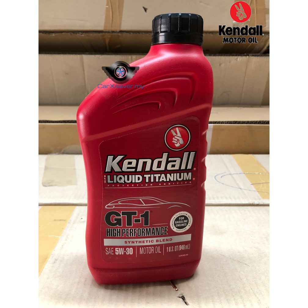 KENDALL ENGINE MOTOR OIL GT-1 HIGH PERFORMANCE API SN 5W30 (946ml)