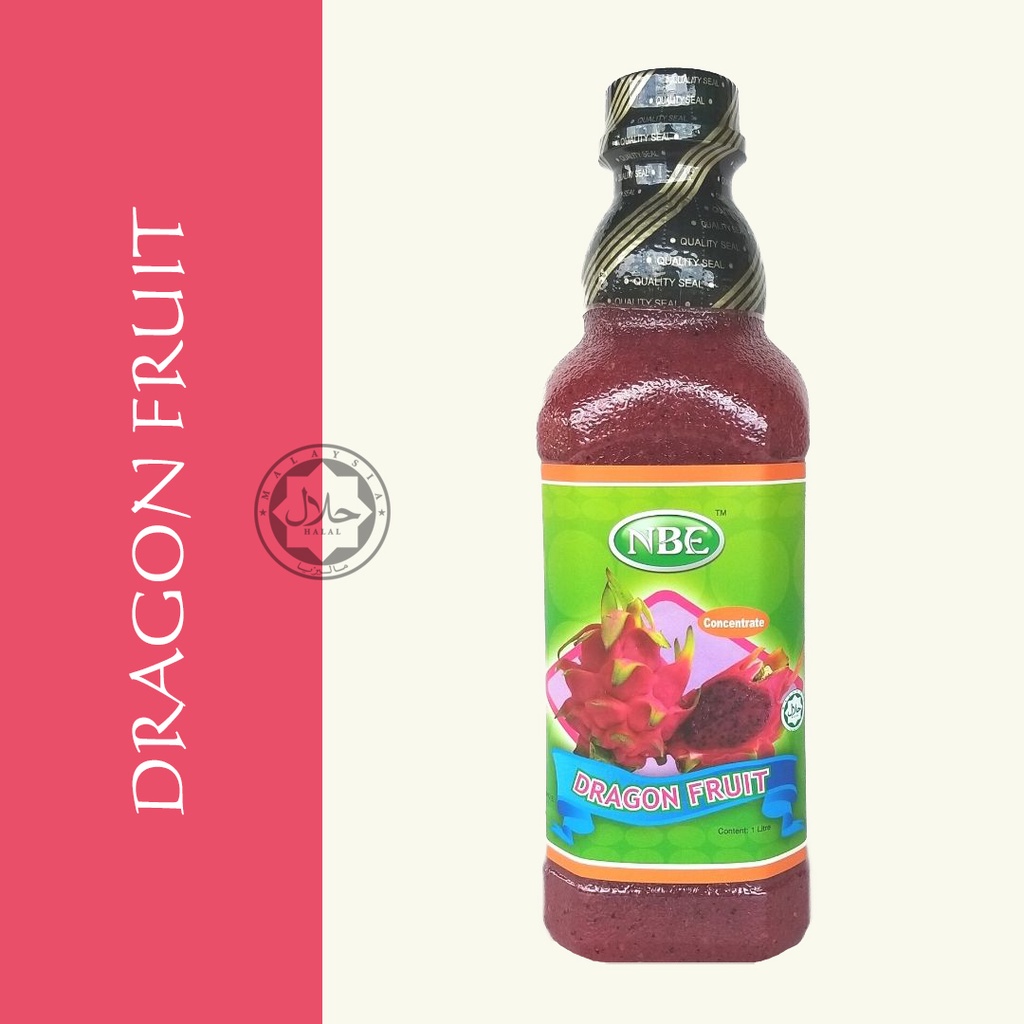 NBE Fruit Juice Concentrate/ Jus Buah Pekat ( Syrup/ Sirap/ Kordial/ Cordial ) - 1000 Gram { Dragon Fruit }