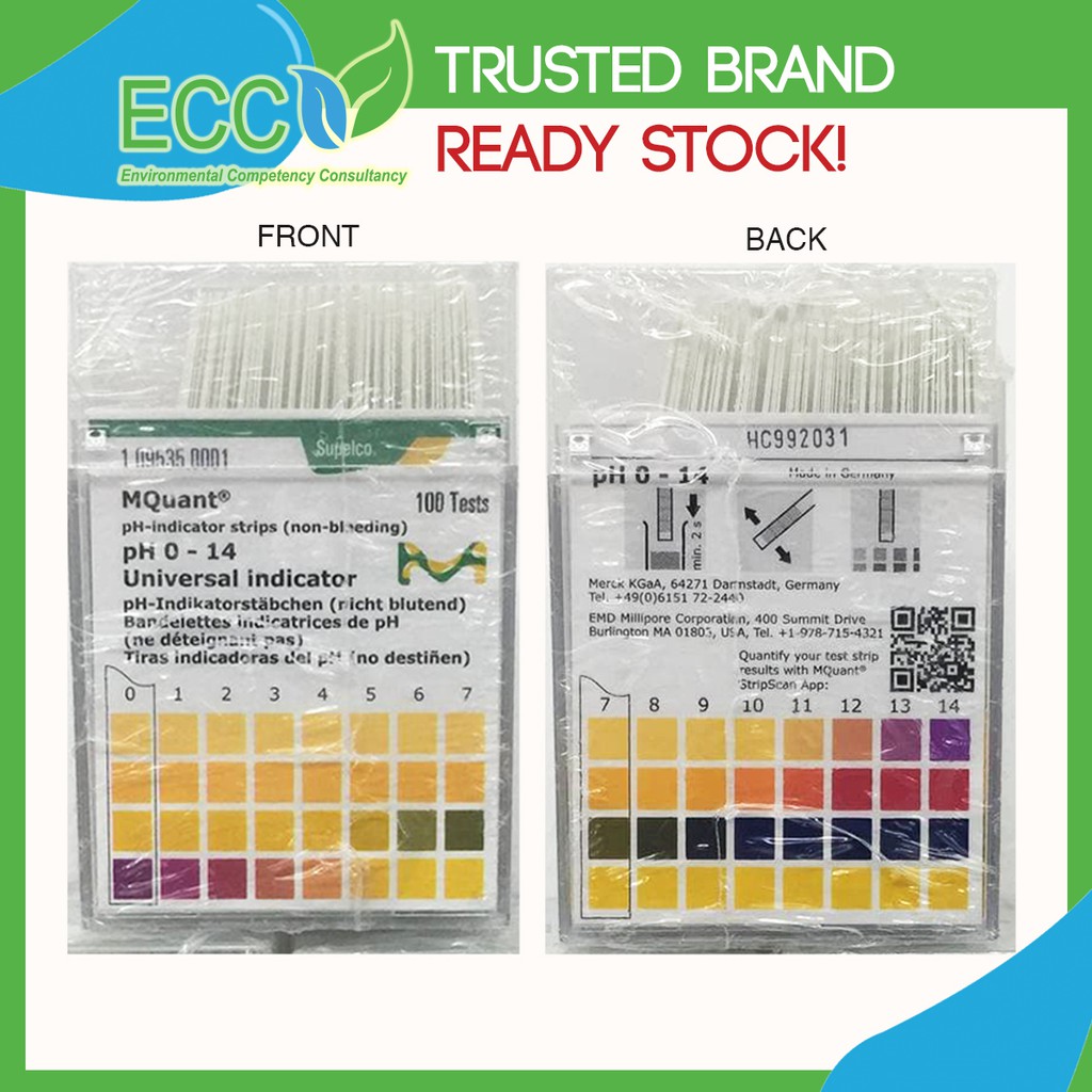 Merck pHindicator strips, pH paper (non bleeding) pH 0 14 Universal