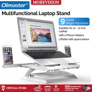 Oimaster Laptop Stand With 2 Phone Holder Adjustable Height Portable High Quality Cooler Accessories Cooling Notebook PC