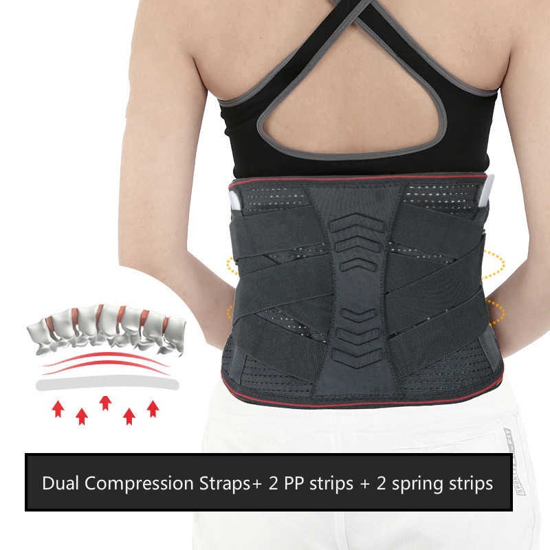 Men And Women Lumbar Support Belt Lower Back Waist Spine Brace Gym ...