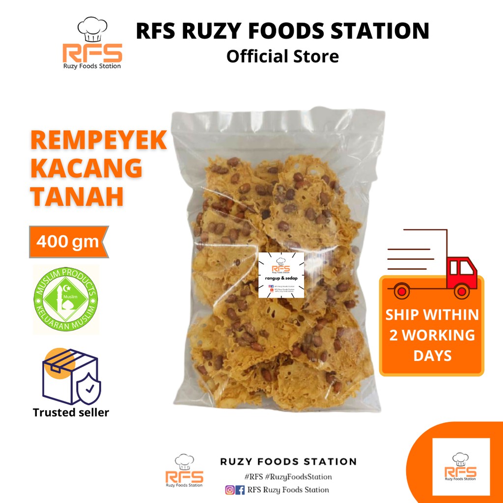 Rfs Rempeyek Kacang Tanah Gram Ready Stock Rempeyek Rangup