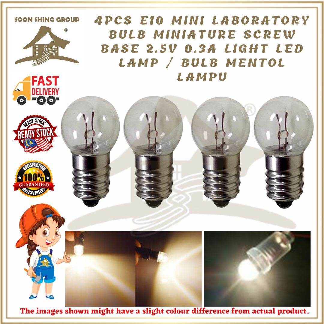 50pcs E10 DC 1.5V 2.5V 3.8V 6V  12V 0.3A Warm White Bulb Light Bulbs Screw Lamps