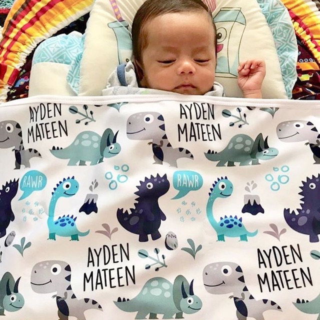 personalized dinosaur blanket