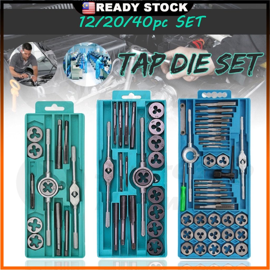 12/20/40pcs Tap And Die Set Tap Wrench Die Handle Screw Thread