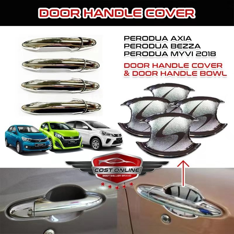 Chrome Door Handle Bowl And Door Handle Cover For Perodua Myvi