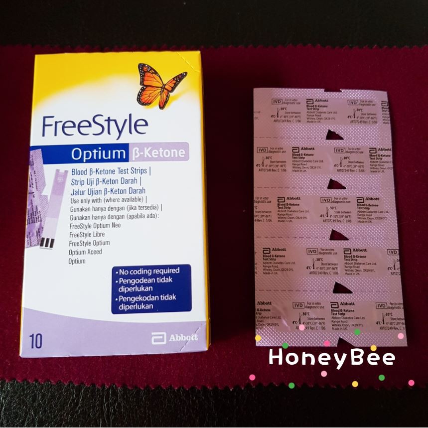 Exp03/24 Abbott Freestyle Optium B KETONE Test Strips (Uji BHB Ketone