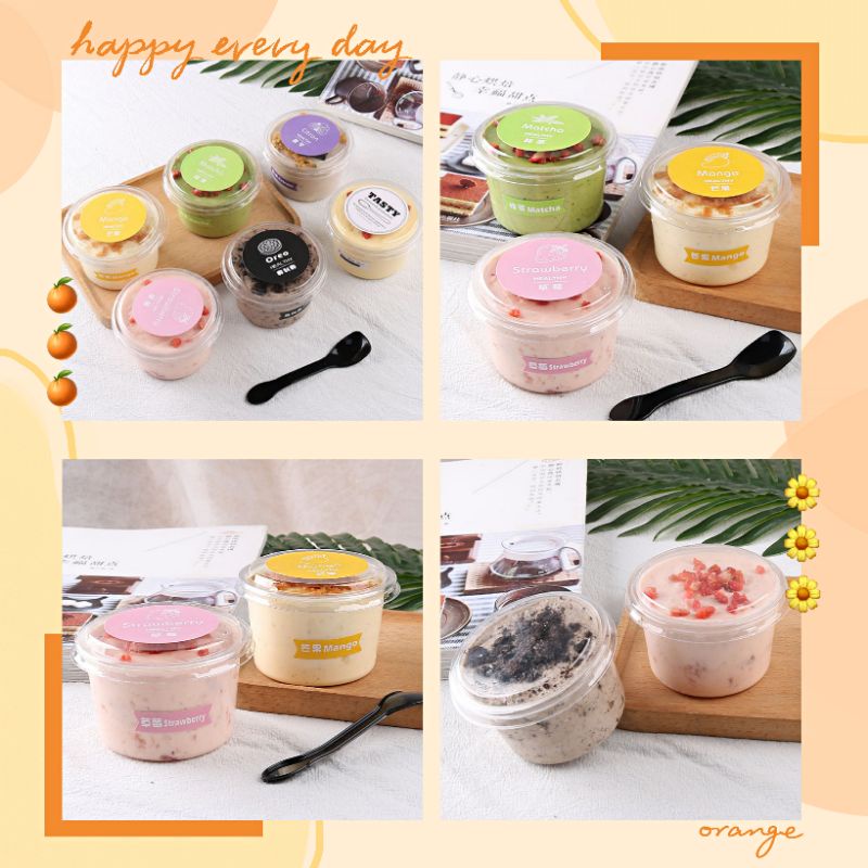 Cake Plastic Cup Mousse Tiramisu Cup With Lid