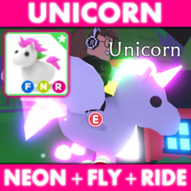 Adopt Me Unicorn Neon Fly Ride Nfr Shopee Malaysia - details about roblox adopt me legendary neon rideable unicorn