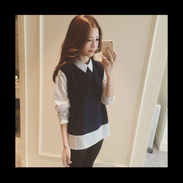  Korean  Style Long Sleeve Blouse Top Shirt Formal Baju  