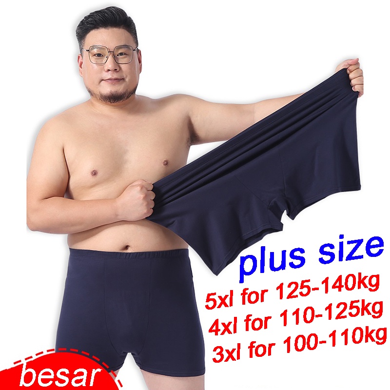 Boxers Lelaki Plus Saiz 100-140KG Seluar Dalam Lelaki Saiz Besar Padat ...