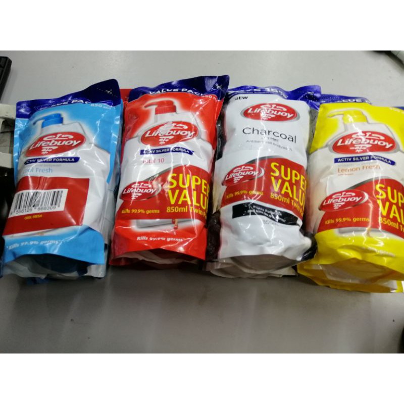 Lifebuoy Antibacterial 99.9 Kill germs shower gel refill 850ml Twin