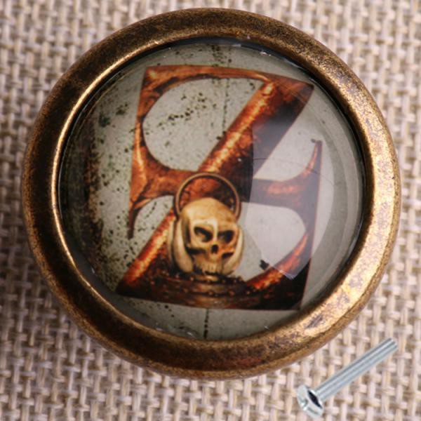 Gothic Round Letter Z Cupboard Cabinet Alphabet Door Knob Drawer