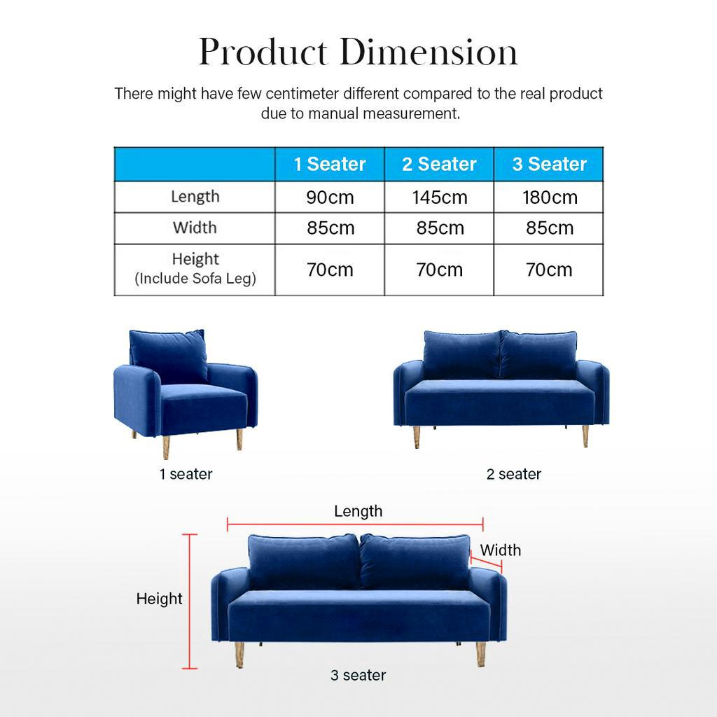 FINSSO: Randy Velvet Fabric Post Modern Luxury Sofa Set