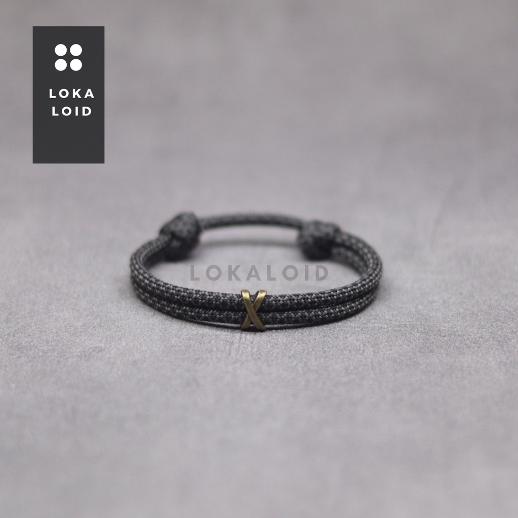 Paracord Bracelet 550 Premium 4mm Simple Knot X metal beads spacer Unisex Men Women Couple Elegant Classy LOKALOID