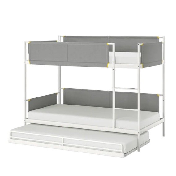 VITVAL Bunk bed frame with underbed, white/light grey90x200 cm | Shopee ...