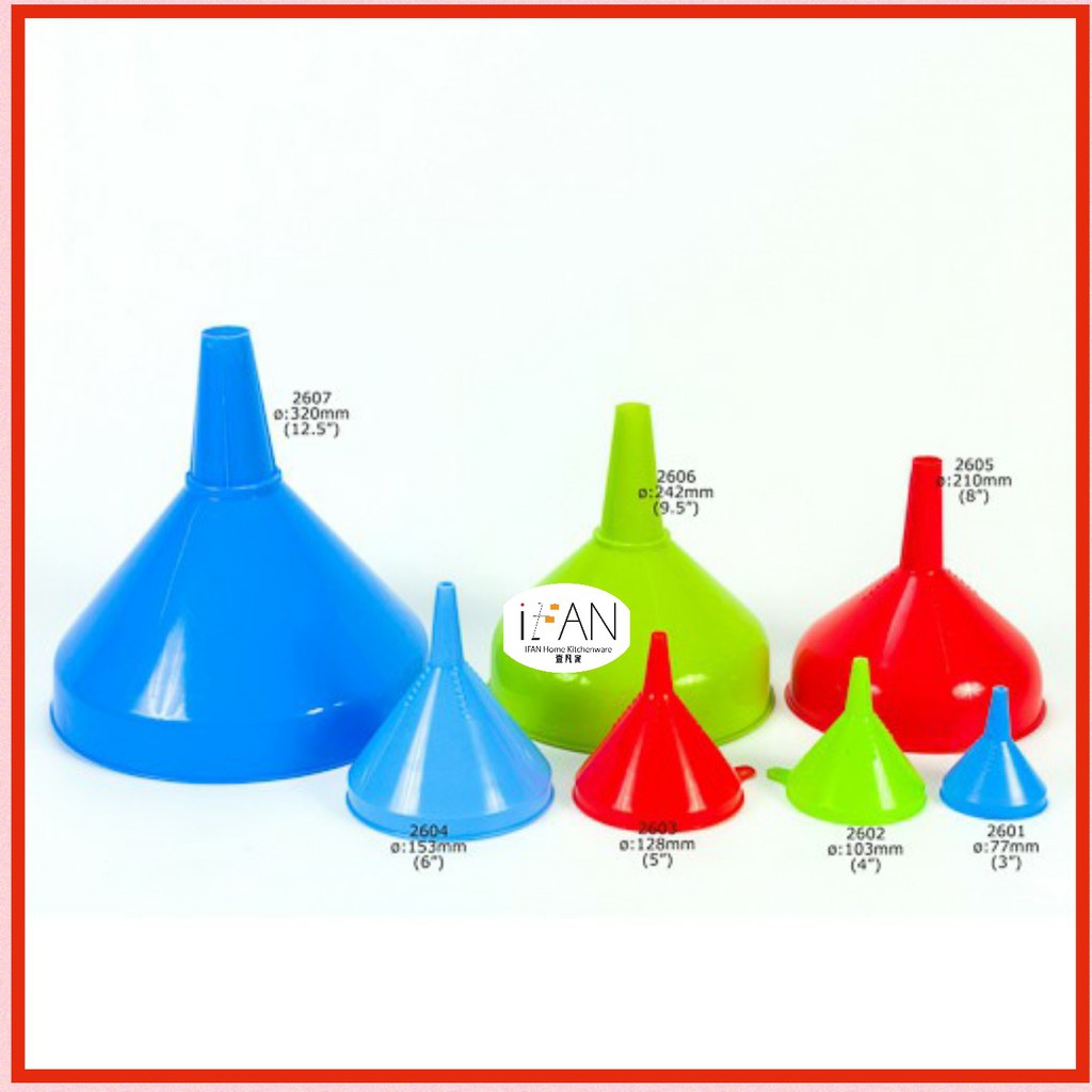 7 SIZES | BESTWARE | Plastic Funnel Corong Minyak, 3"/4"/5"/6"/8"/9.5"/12"