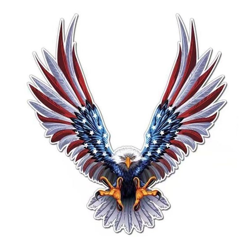 Car Decal Flying Hawk Auto Truck USA Eagle PET Flag Sticker Hood Decals