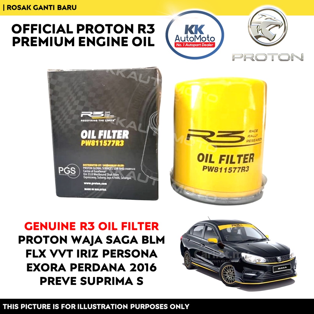 Pw R Proton R Genuine Oil Filter Saga Blm Fl Flx Persona Lama Vvt Gen Waja Exora Preve