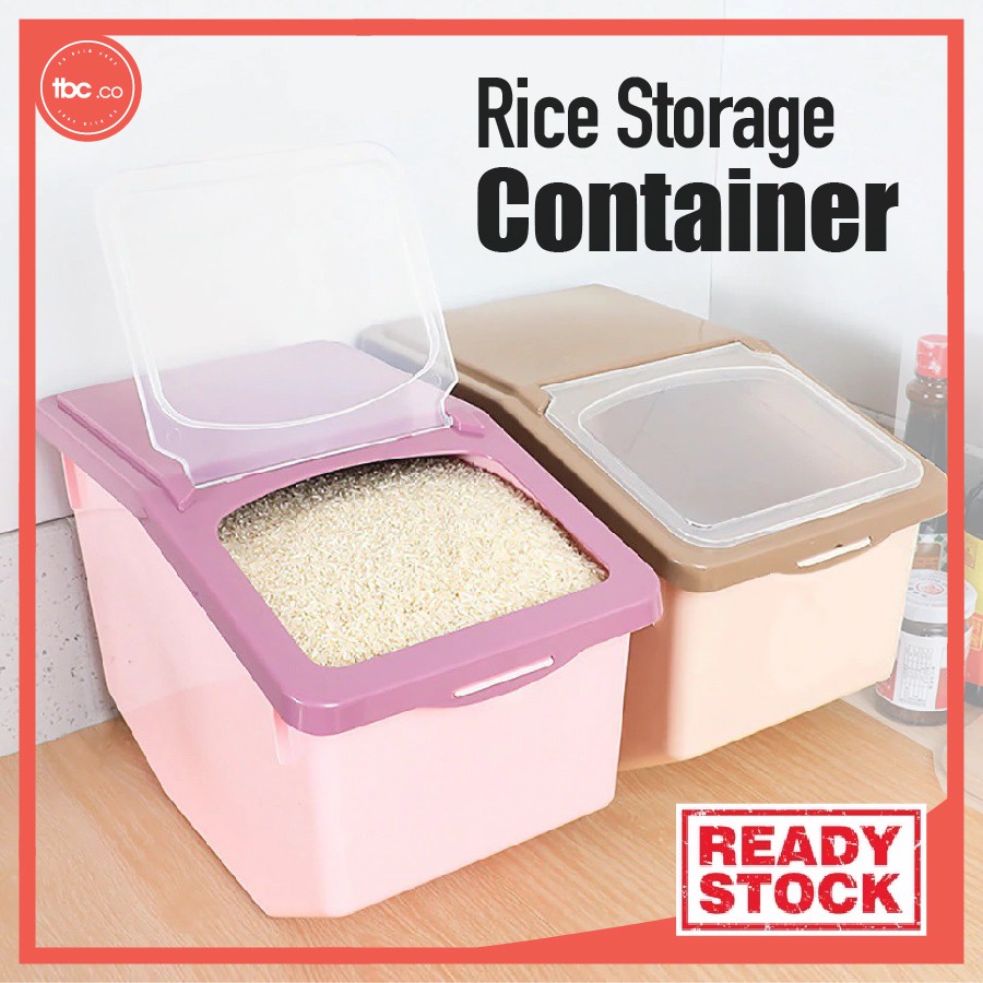 [Ready Stock] Rice Storage Box - With Wheels 5kg 10kg 15kg rice storage ...