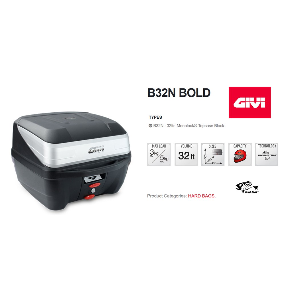GIVI BOX B32 N BOLD MonoLock Case New | Shopee Malaysia