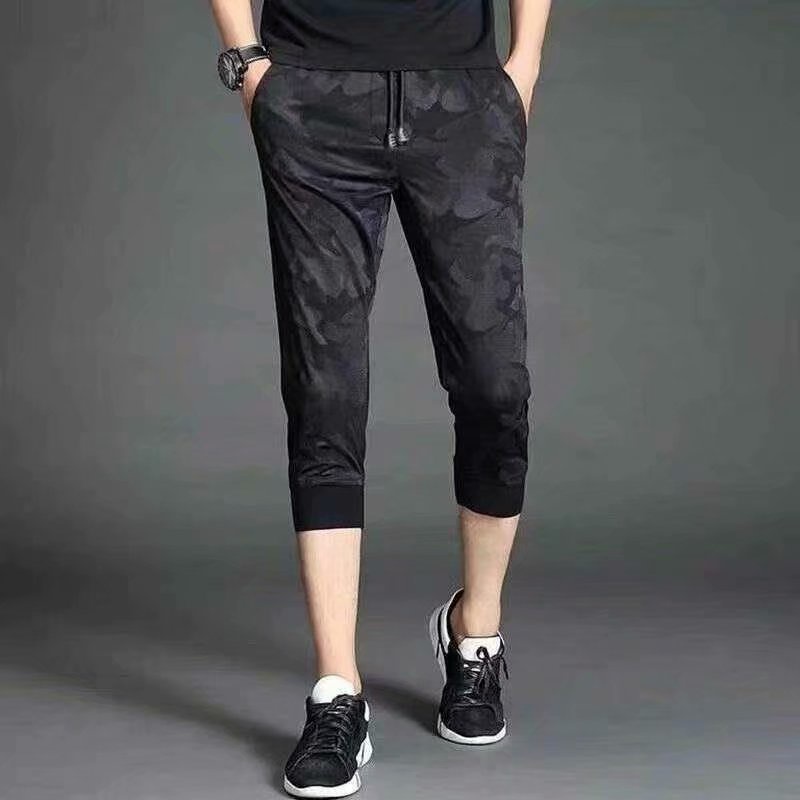 ?READY STOCK M-5XL? Camouflage 3 4 Pants Men Cropped Pants Fashion Short Pants Men Summer Shorts Men Thin Slim-fitting Pants Men Casual 7-point Loose Ice Silk Quick-drying Shorts 3 4 Sport Pants Selua