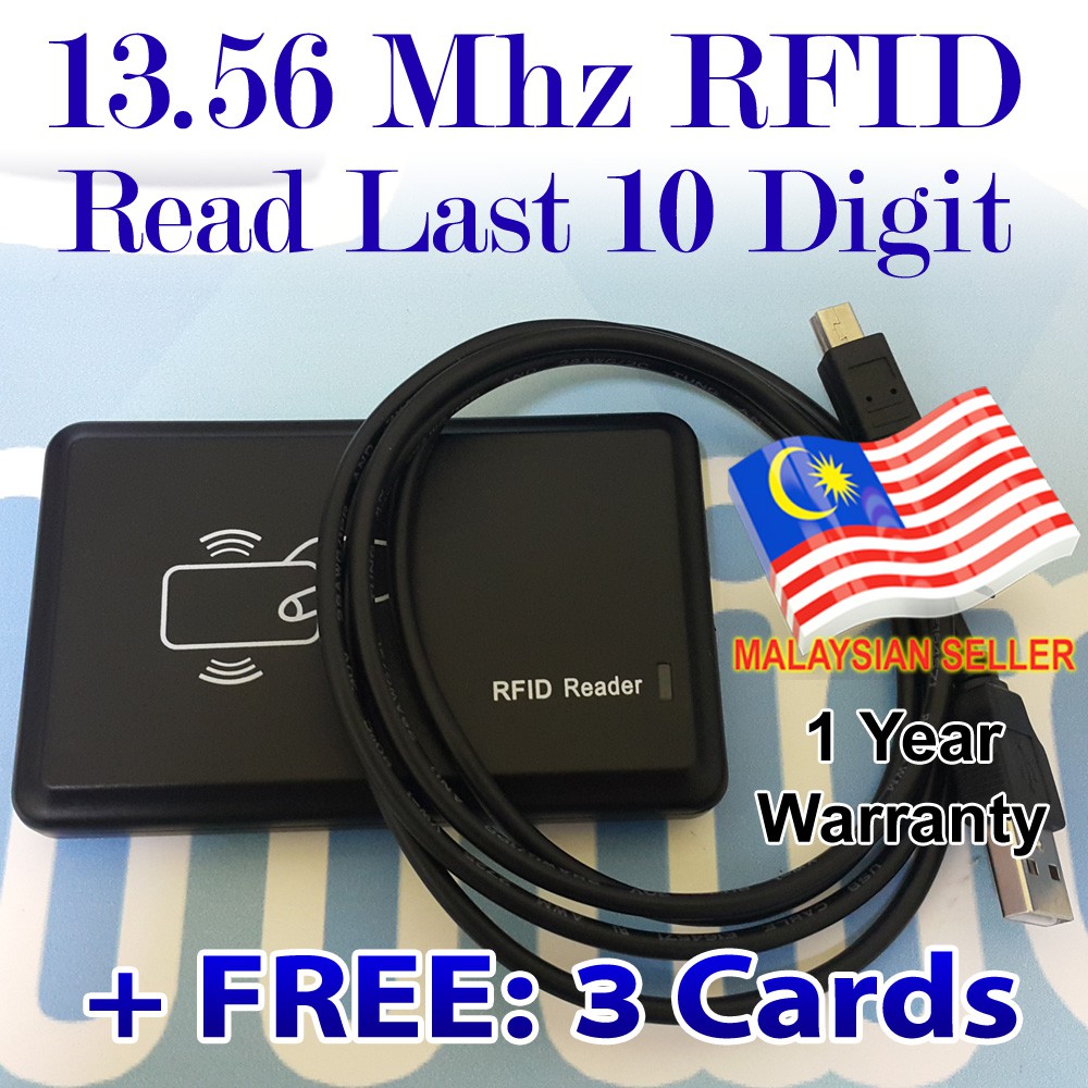 Read Last 10 Digit 13.56Mhz RFID Proximity Card Reader IC Mifare USB 13.56 Mhz