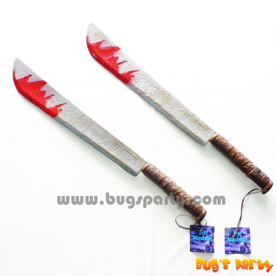 Halloween Accessories Long Bloody Machete Plastic Accessories, plastic toy knife