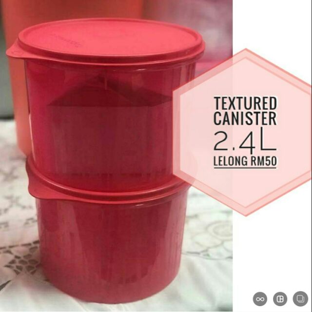 TUPPERWARE TEXTURED RED CANISTER 2.4L (2pcs) Shopee Malaysia